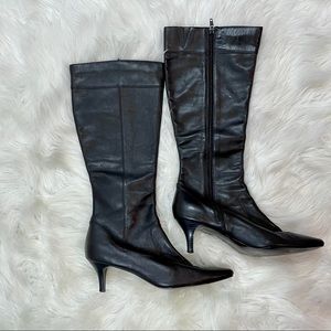 Marks Spencer Leather Kitten Heel Boots 